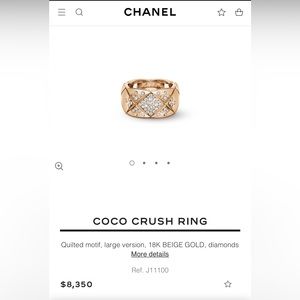CHANEL Coco Crush 18K Beige Gold Ring